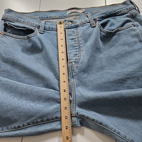 Levi's Jeans Womens 20W Blue High Waist Tapered Cropped Raw Hem Wedgie Skinny - Picture 6 of 16